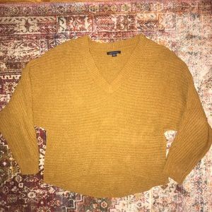 American Eagle mustard yellow chenille sweater